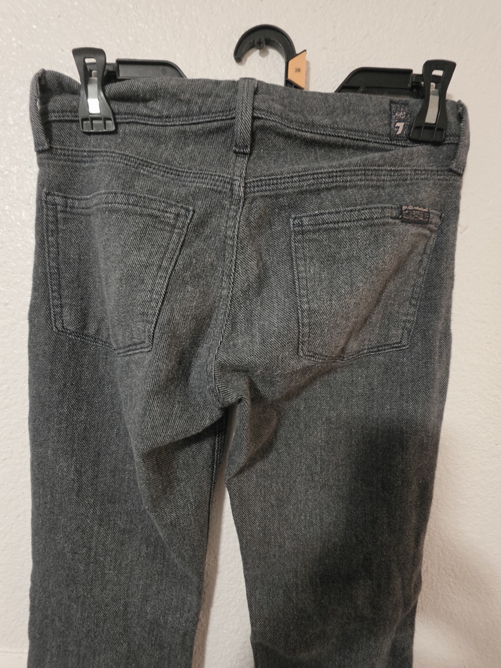7 For All Mankind Black Flare Jeans - Picture 7 of 11